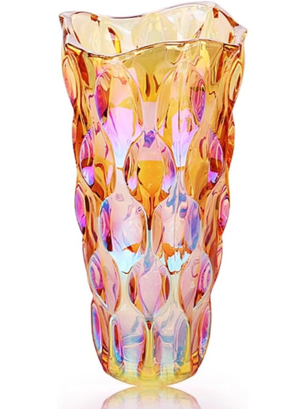 9.5 Inch Sparkle Heavy Glass Flower Vase Bohemian Style Centerpieces Home Deco